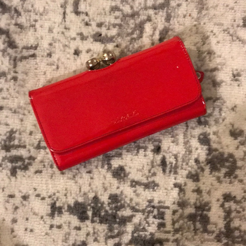 Fire engine red wallet